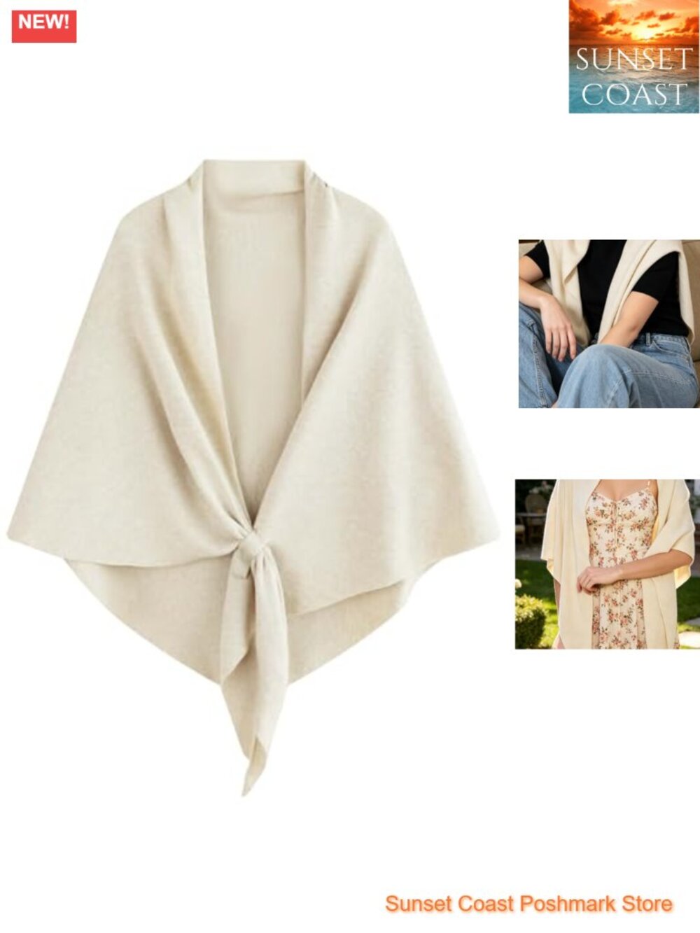 Soft Viscose Blend Shawl Wrap for Women | Knitted Cape Scarf | Adjustable